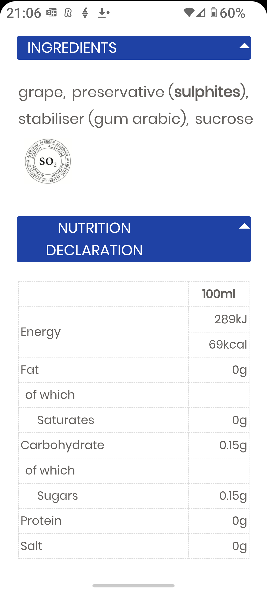 ingrediant list example